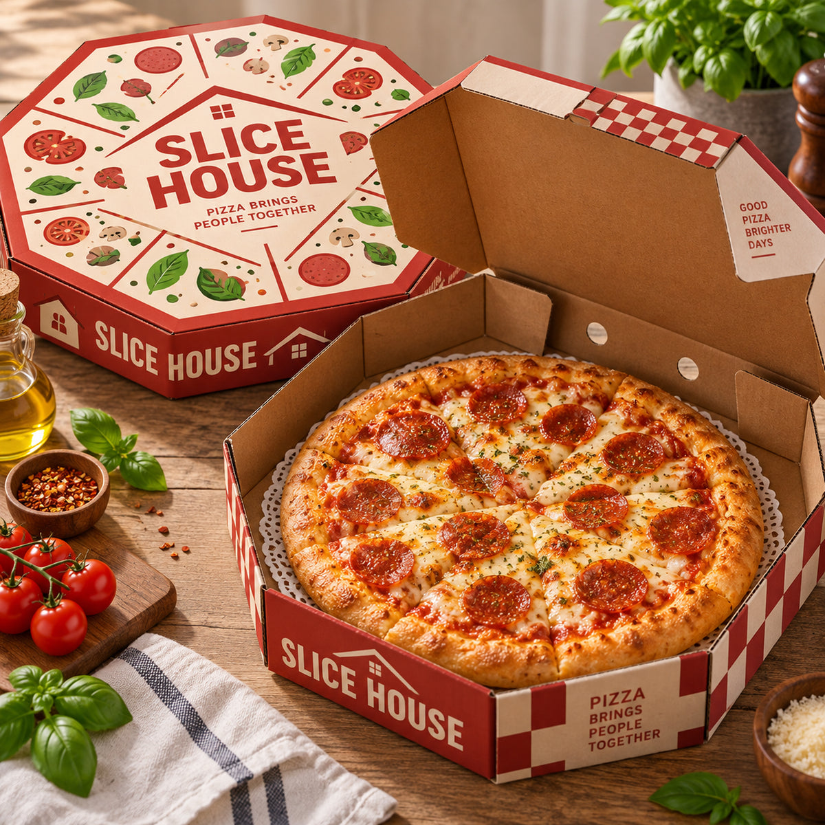 Custom Octagon Pizza Boxes