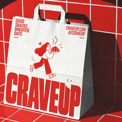 Custom Printed Kraft Paper Takeout Bags with Handles