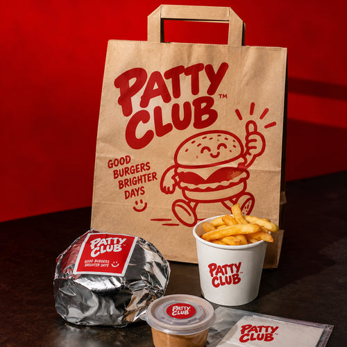 Custom Printed Flat Handle Kraft Takeout Bags