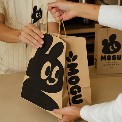 Custom Printed Kraft Paper Takeout Bags with Handles