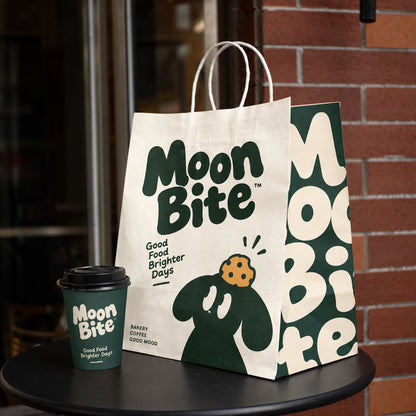 Custom Printed Kraft Paper Takeout Bags with Handles