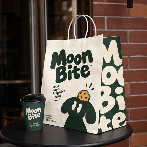 Custom Printed Kraft Paper Takeout Bags with Handles