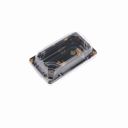 5 1/2" × 3 3/16" Clear Lid Plastic Sushi Trays with Printed Base