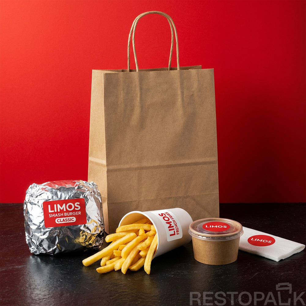 8 1/4" × 4 5/16" × 10 5/8" Tall Brown Kraft Paper Bag with Handles