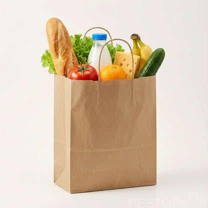 8 1/4" × 4 5/16" × 10 5/8" Tall Brown Kraft Paper Bag with Handles