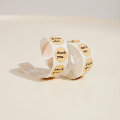Thank You Lettering Kraft Paper Seal Sticker Roll - 500/Roll
