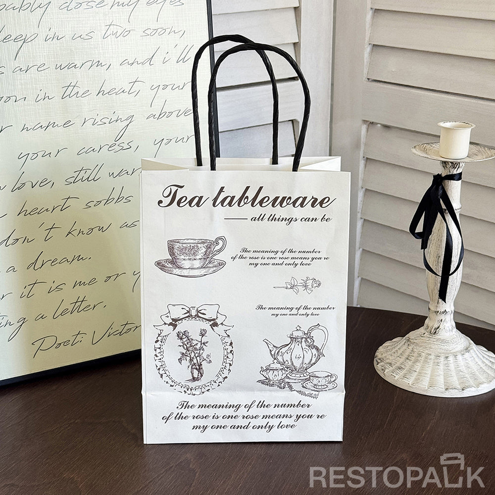 Vintage Handle Kraft Paper Bakery Bags