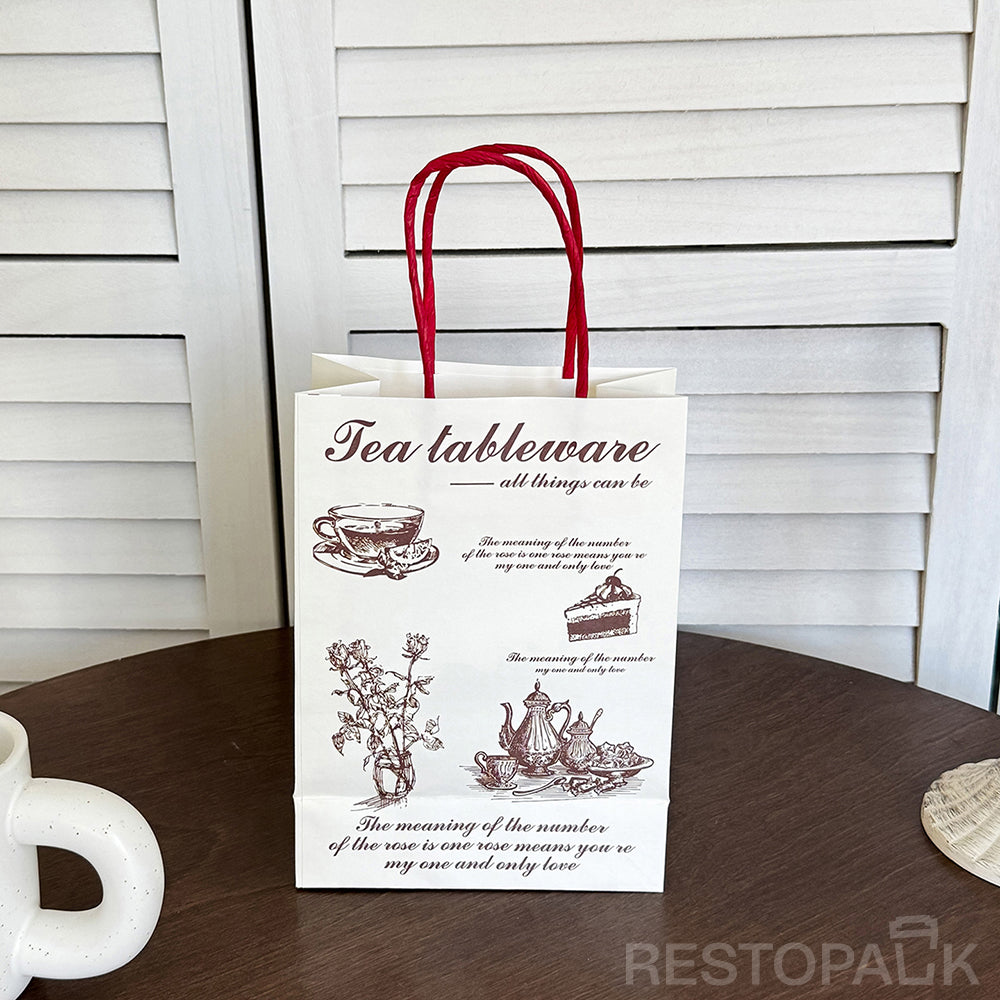 Vintage Handle Kraft Paper Bakery Bags