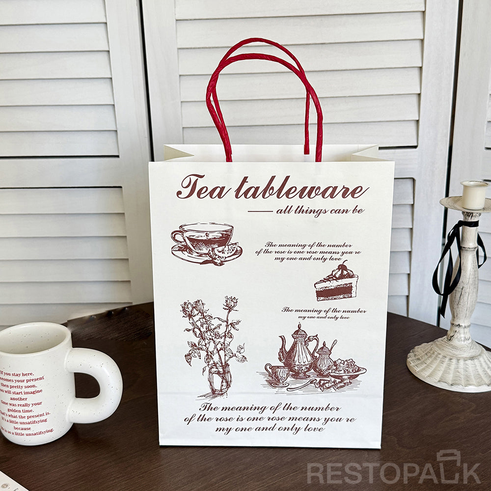 Vintage Handle Kraft Paper Bakery Bags