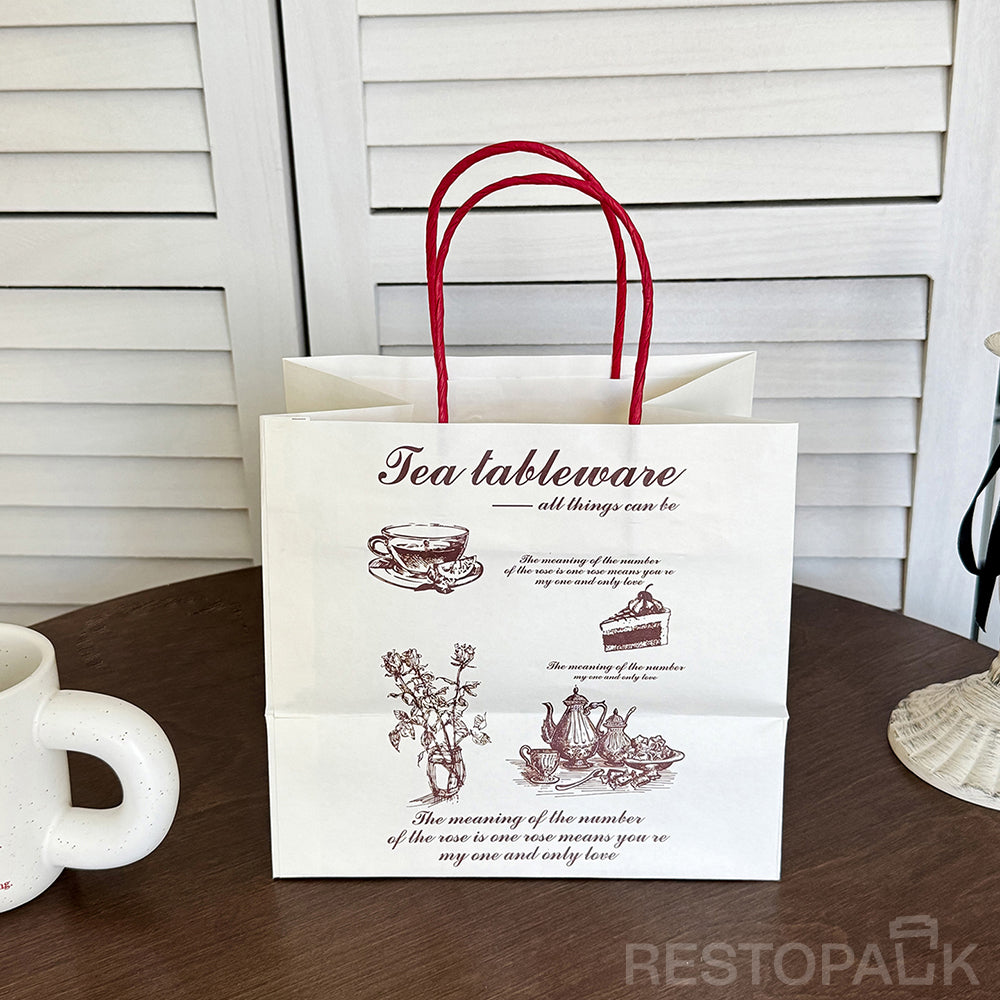 Vintage Handle Kraft Paper Bakery Bags