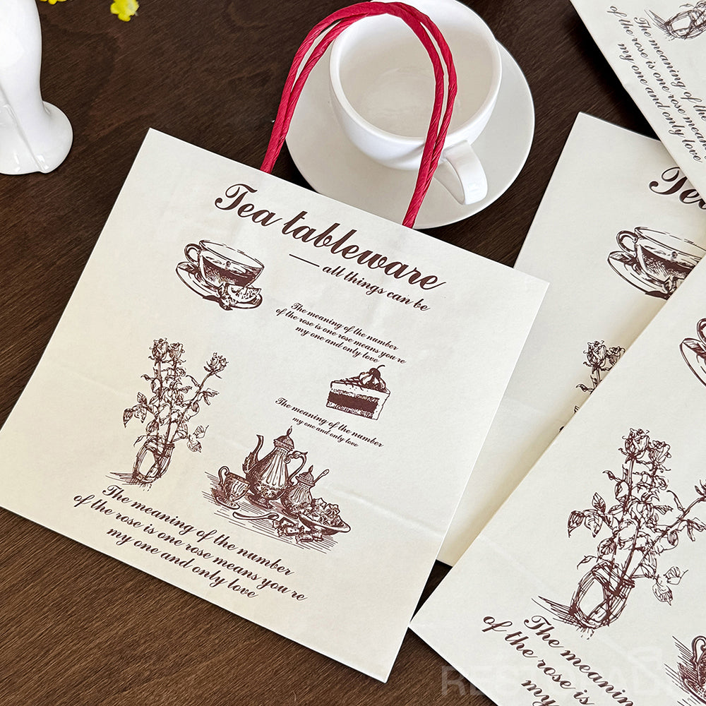 Vintage Handle Kraft Paper Bakery Bags