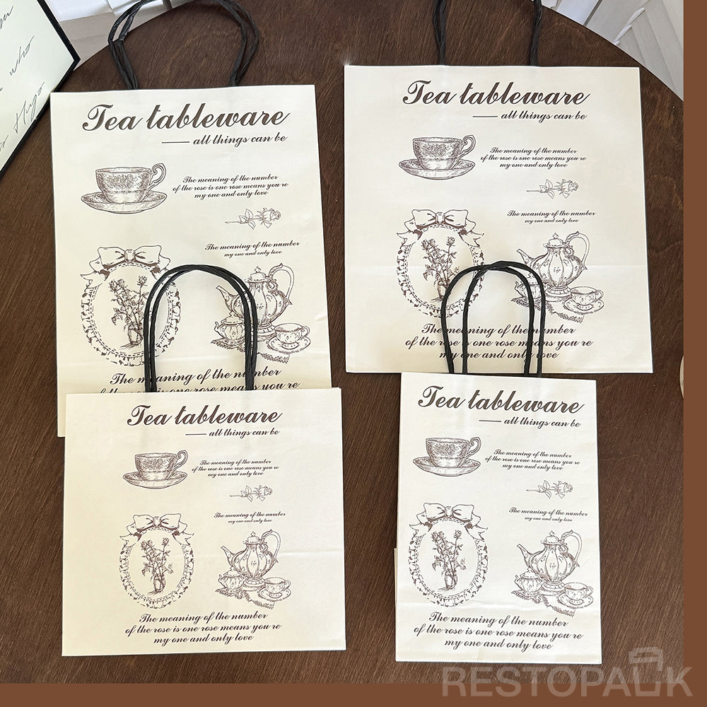 Vintage Handle Kraft Paper Bakery Bags
