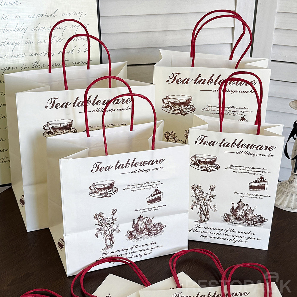 Vintage Handle Kraft Paper Bakery Bags