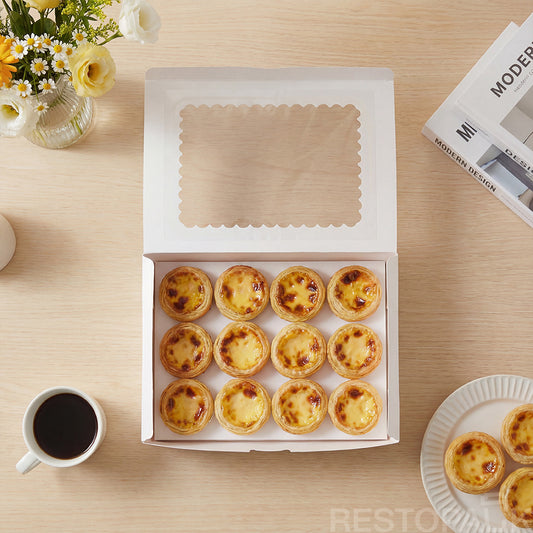 White Window Cupcake / Muffin Box with 12 Slot Insert