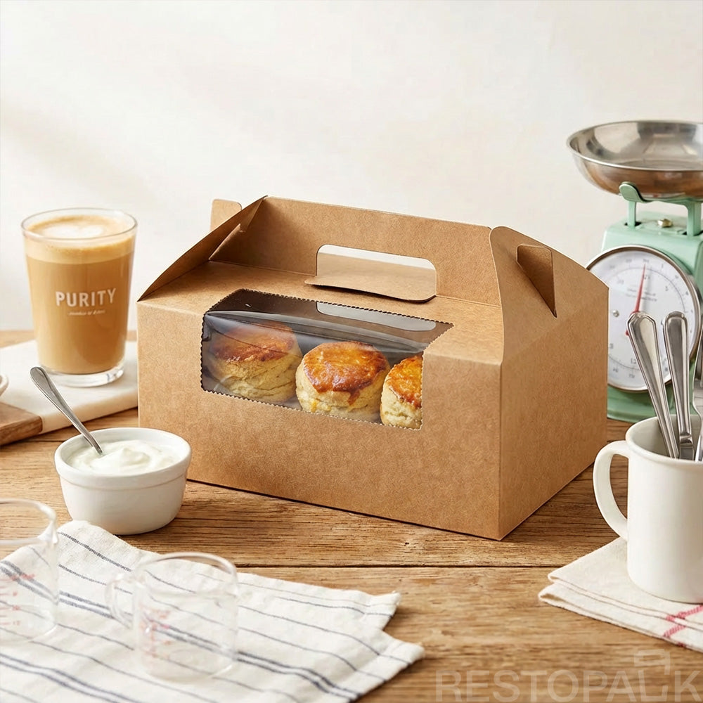 Window Takeout Boxes with Handles (2/6 Slots)