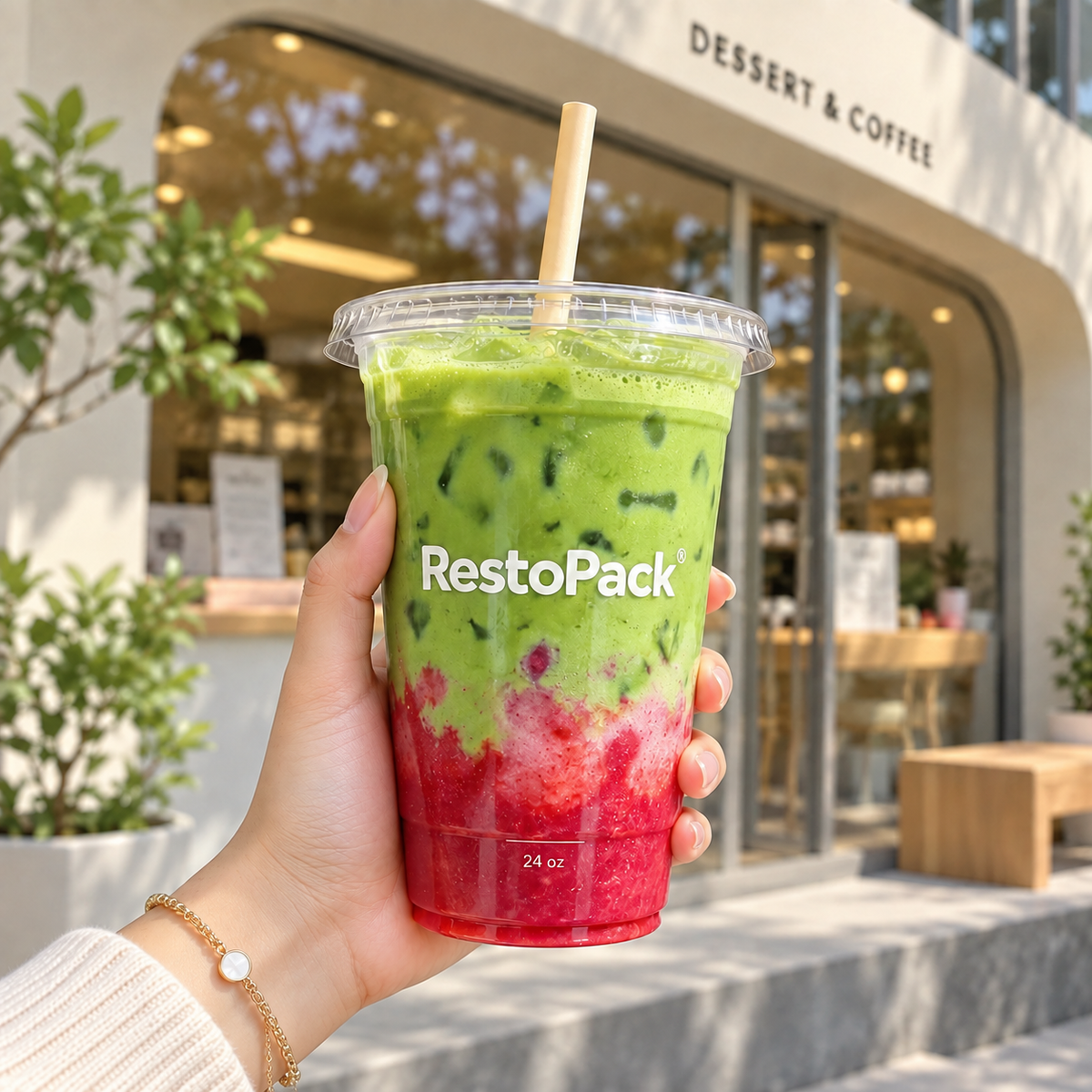 Custom Print Clear PET Plastic Cups with Logo – 98mm Rim