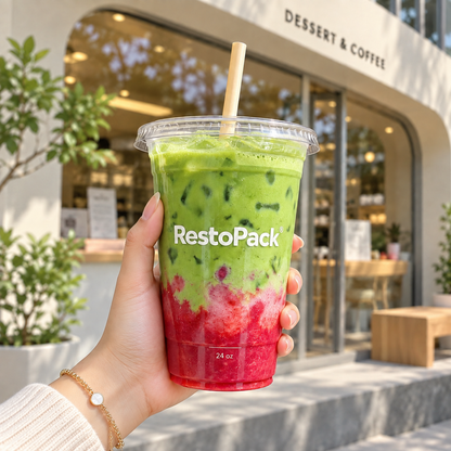 Custom Print Clear PET Plastic Cups with Logo – 98mm Rim