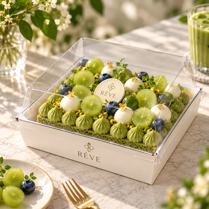 Custom Square Bakery Cake Box with Clear Tall PET Lid