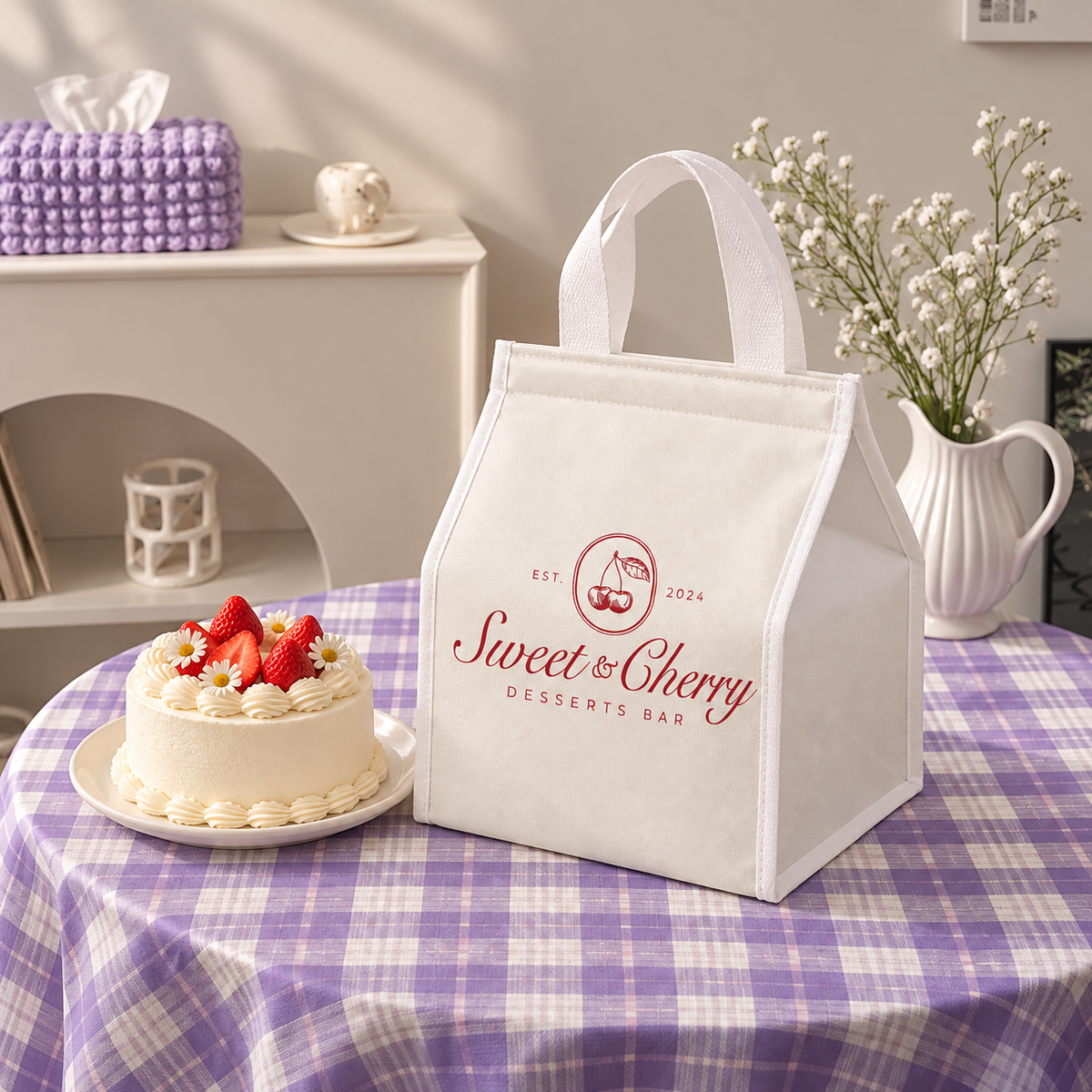 Custom Thickened Insulated Cake Bag with Hook and Loop
