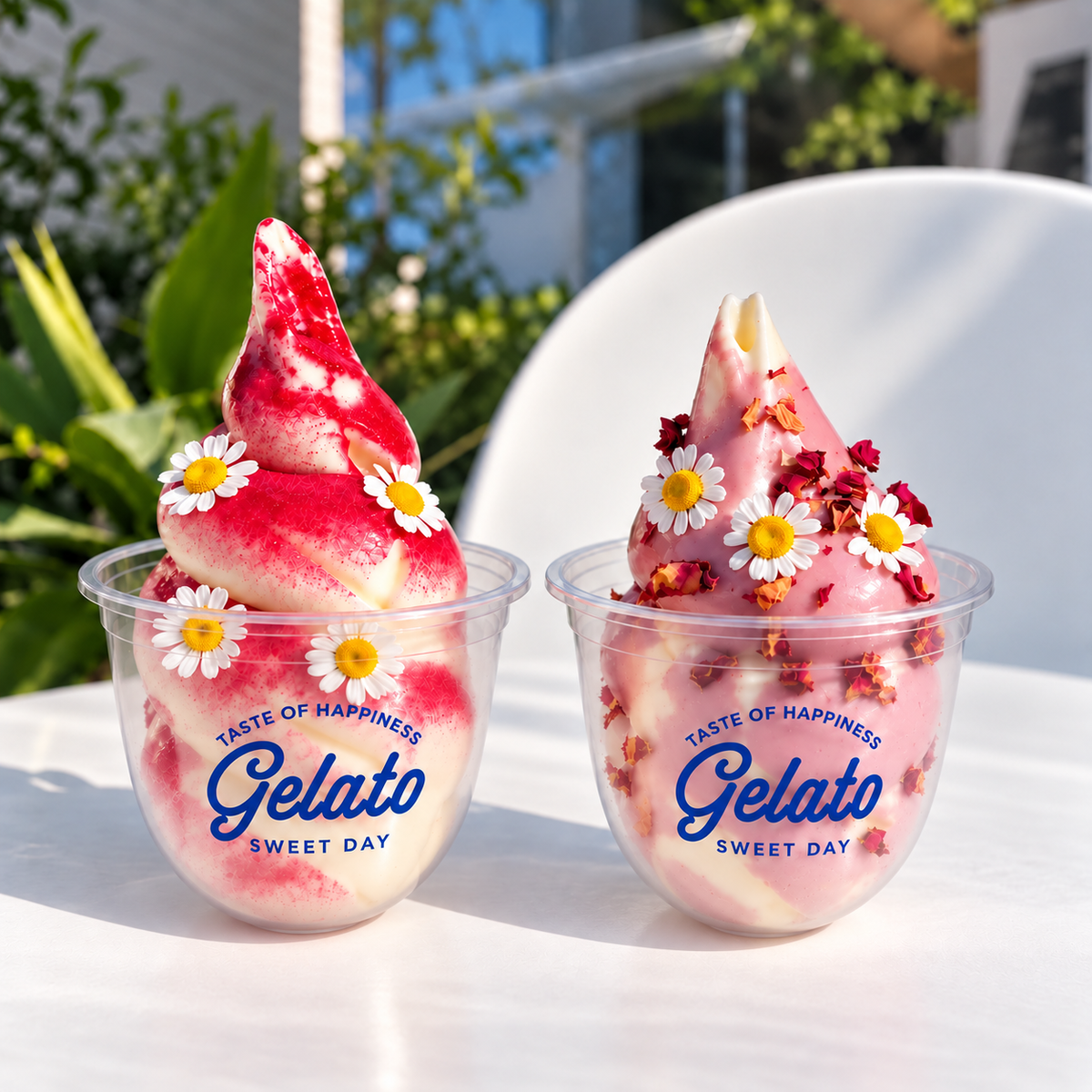 Custom Disposable PET Plastic U-Shaped Ice Cream Cups