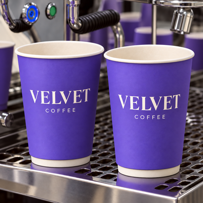 Custom Soft Touch Double Wall Disposable Paper Coffee Cups