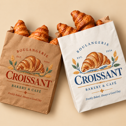 Custom Printed Multicolor Bakery Paper Bags