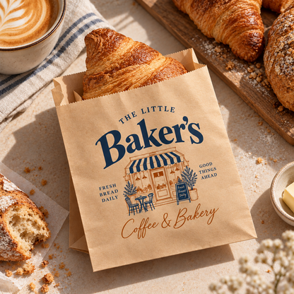 Custom Printed Multicolor Bakery Paper Bags