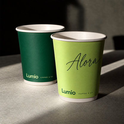 Custom Soft Touch Double Wall Disposable Paper Coffee Cups