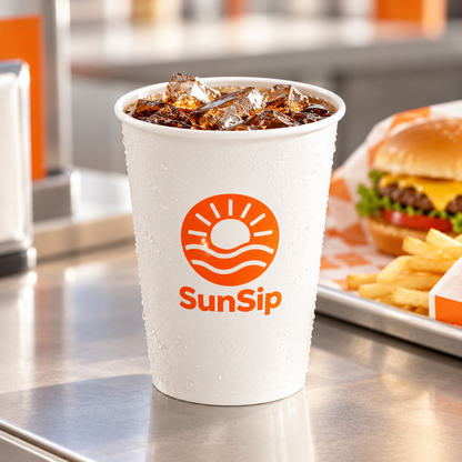 Custom Double-Coated Cold Drink Paper Cups with Lids