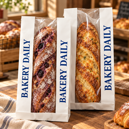 Custom Kraft Bread Bags with Clear Window