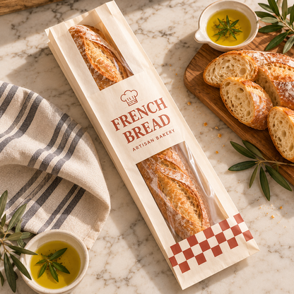 Custom Windowed Baguette Bread Bags