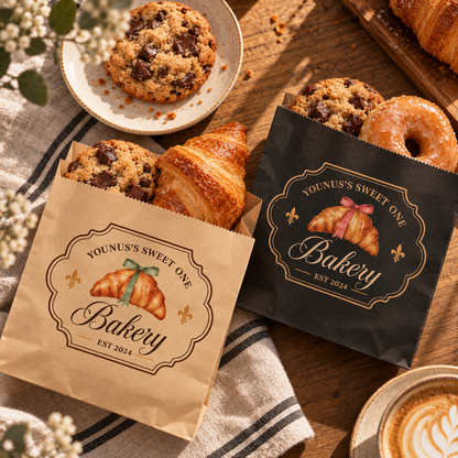 Custom Printed Multicolor Bakery Paper Bags