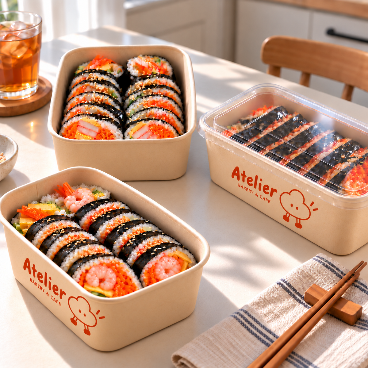 Custom Rectangular Boxes With Lids Printed Disposable Food Packaging Boxes For Takeaway
