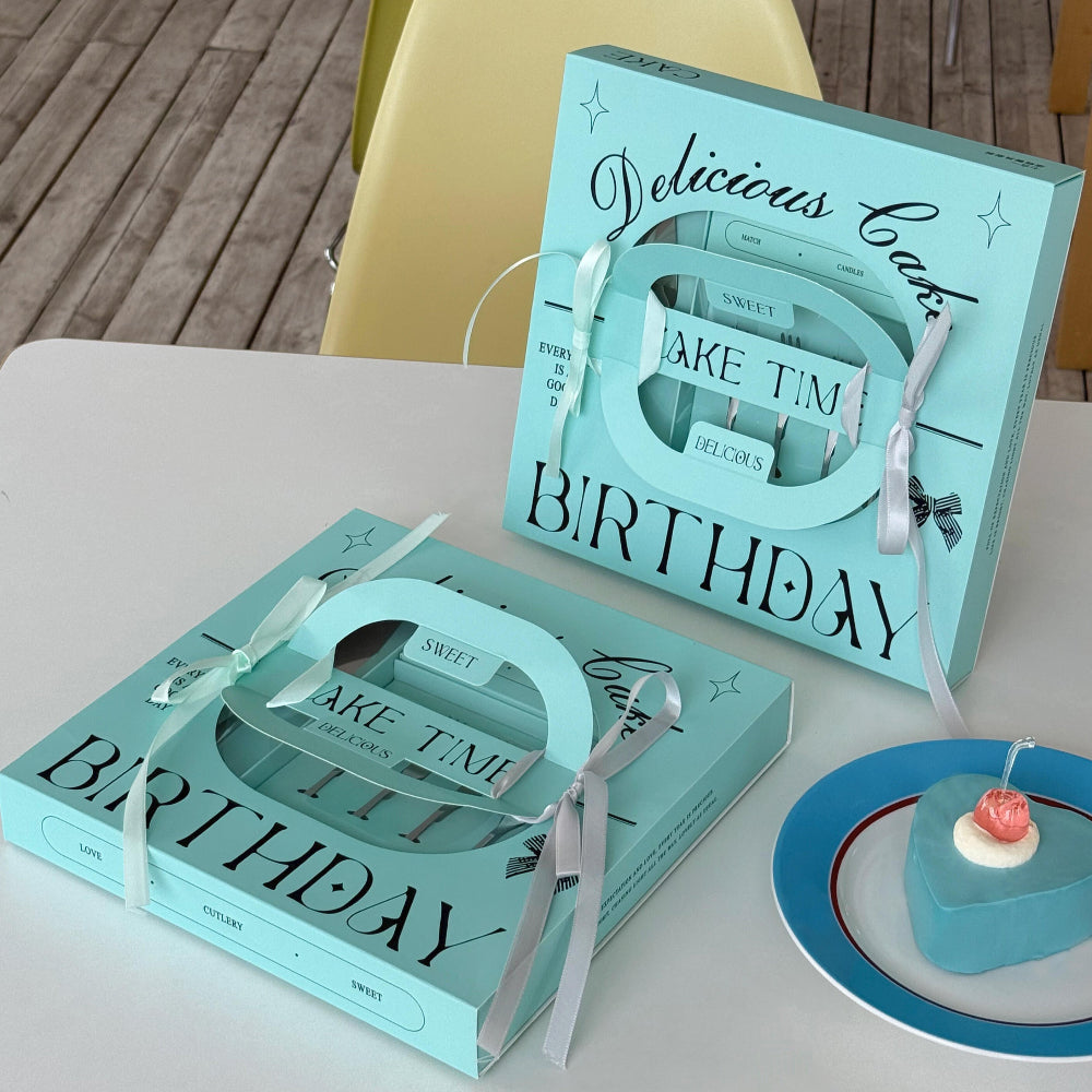 7-Piece Stainless Steel Cake Serving Set with Ribbon Handle Gift Box