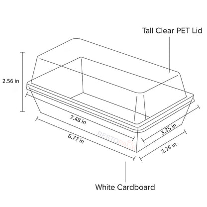 Large Rectangular Cake Bakery Box with Clear PET Lid
