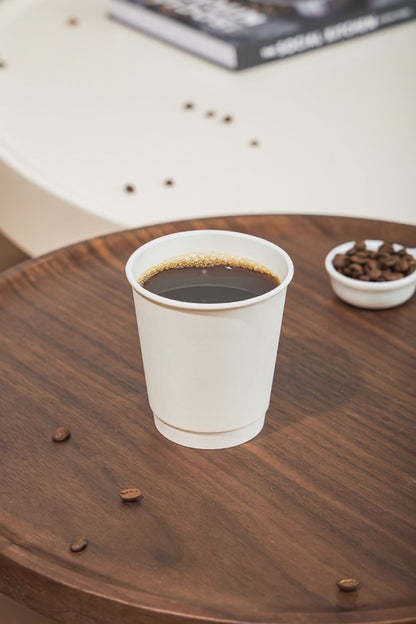 12 oz Double Wall White Paper Coffee Cups