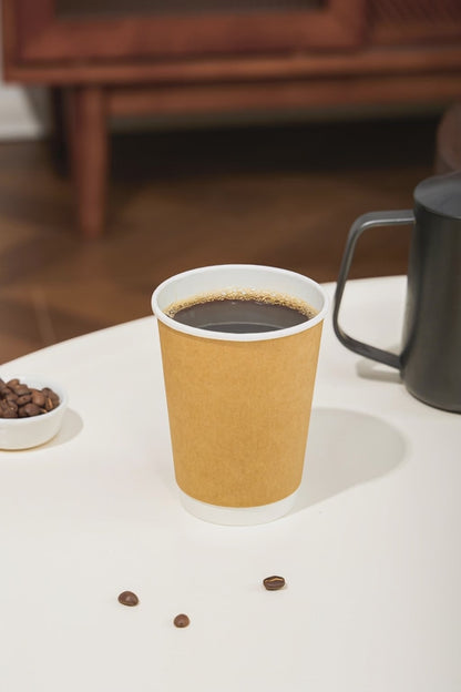 12 oz Double Wall kraft Paper Coffee Cups