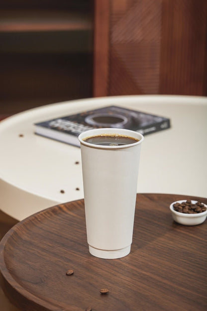 22 oz Double Wall White Paper Coffee Cups