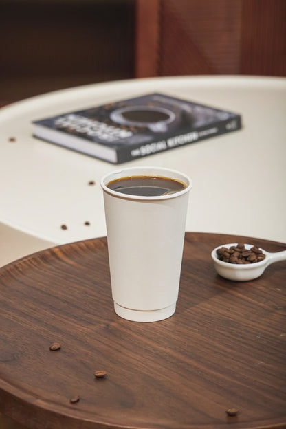 16 oz Double Wall White Paper Coffee Cups