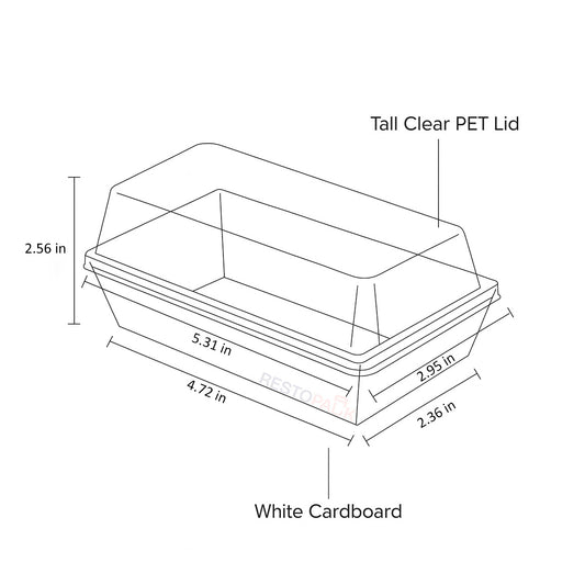 Small Rectangular Cake Bakery Box with Clear PET Lid